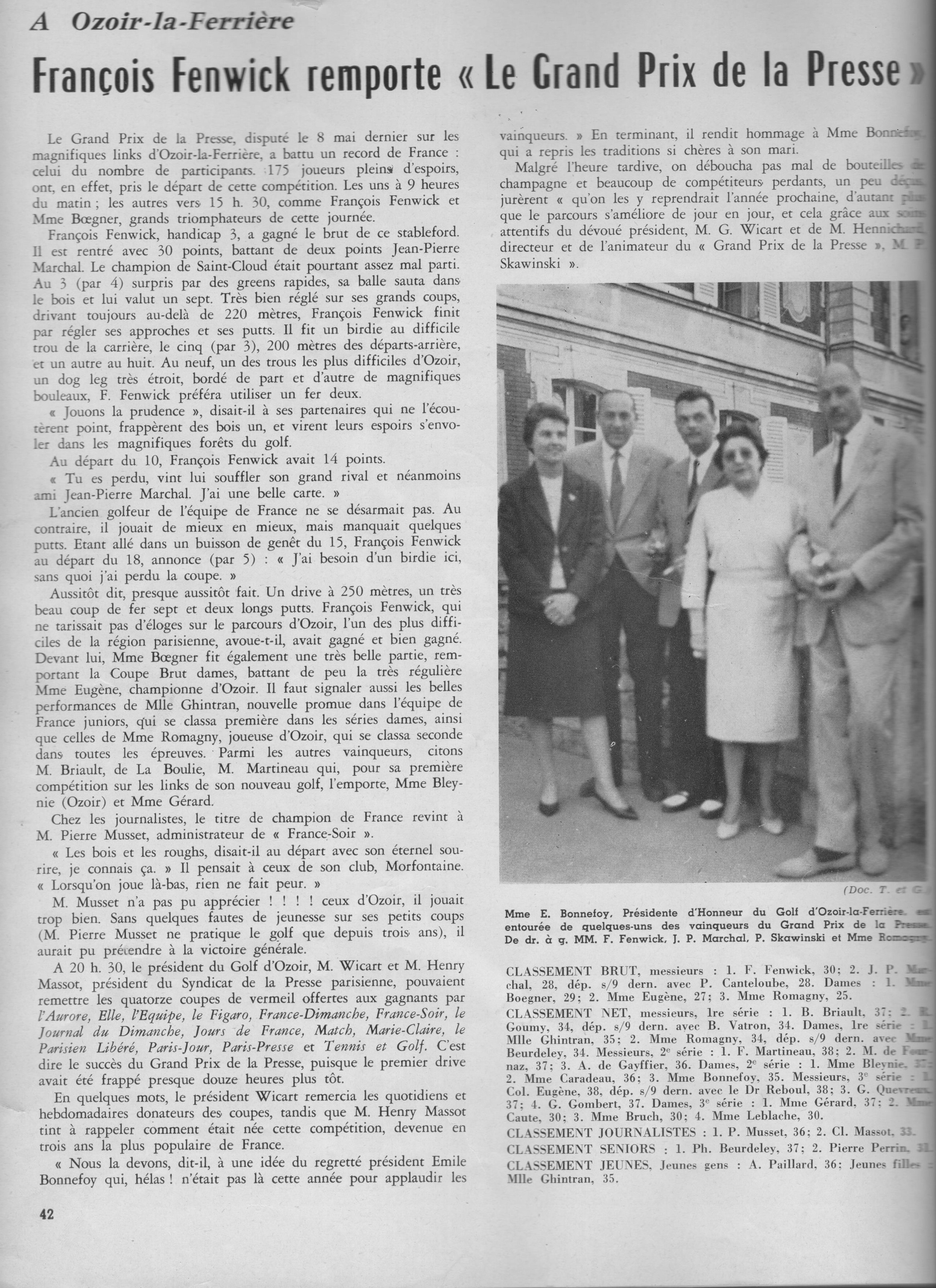 Revue Tennis et Golf Juin 1960